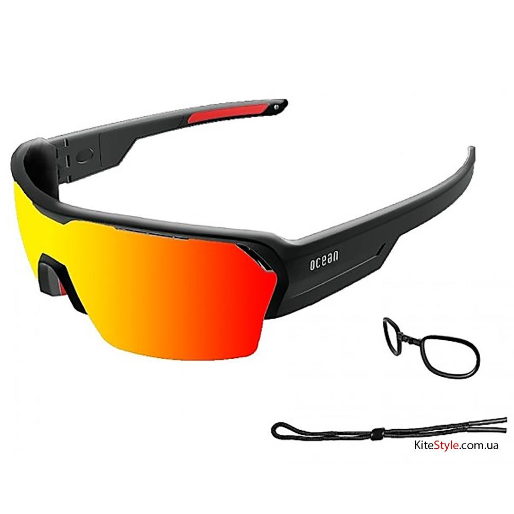 Очки Ocean RACE shiny black-Red revo