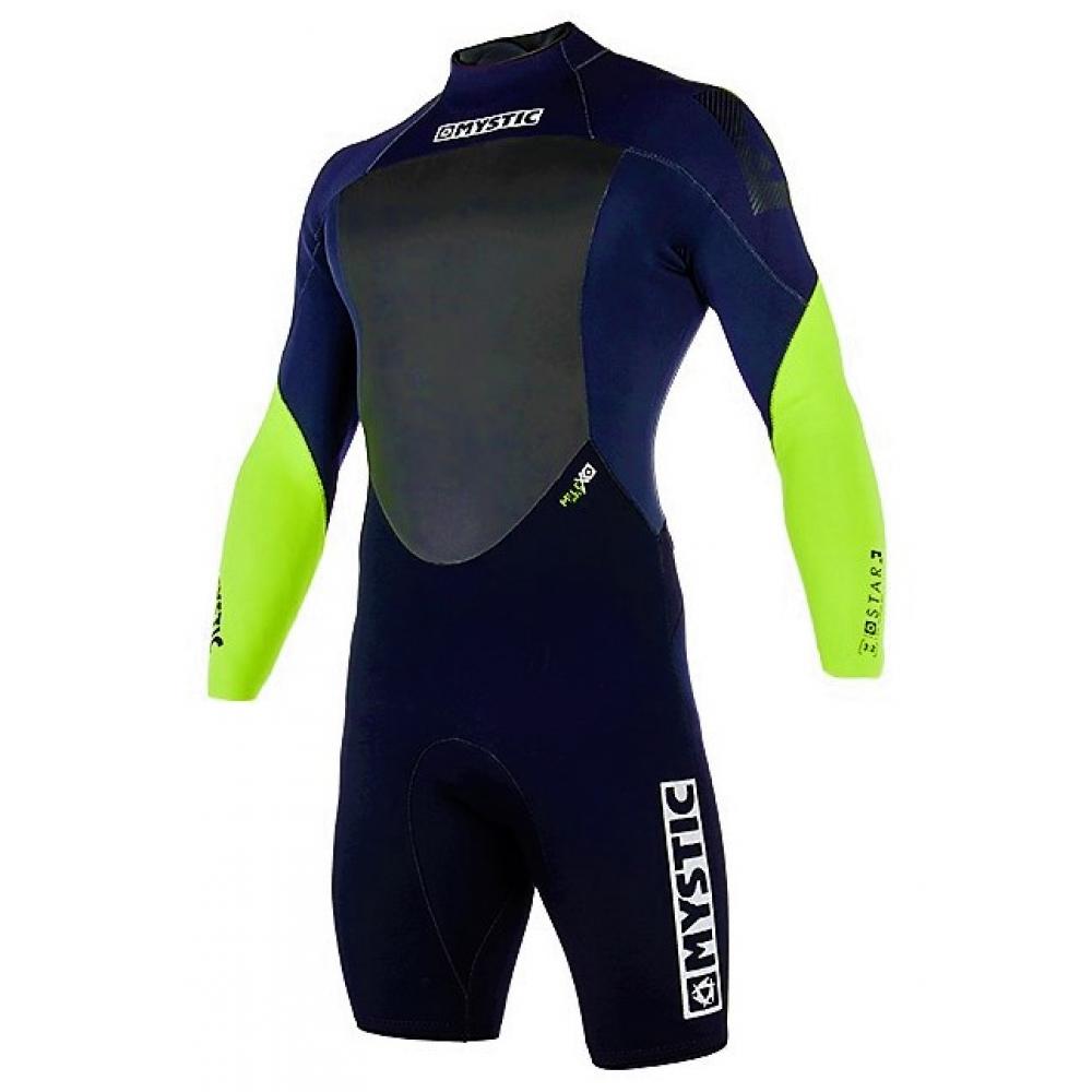 Гидрокостюм мужской Mystic 2017 Star Longarm Shorty 3/2mm Bzip Flatlock Lime